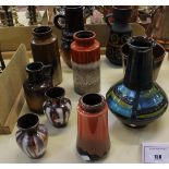 A group of West German vases