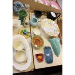 A quantity of 20th Century ceramics to include Susie Cooper, Poole pottery, a Shelley candle