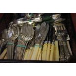 A quantity of plated flatware