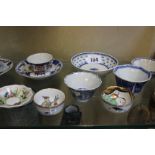 Various Oriental tea bowls and saucers