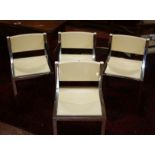 Four Vono design Art Deco style chrome chairs