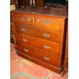 A late Victorian mahogany chest with two short and three long drawers 106cm wide