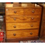 A Victorian mahogany chest with two short and four long drawers on plinth 92cm wide