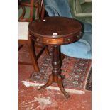 A Regency style mahogany drum table 47cm diameter