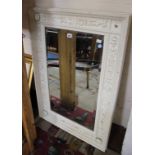 A white painted Italian Renaissance style wall mirror, 39in x 29in