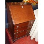 An Edwardian mahogany bureau & kidney shaped dressing table