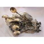 A quantity of silver jewellery and various silver items to include souvenir spoons etc