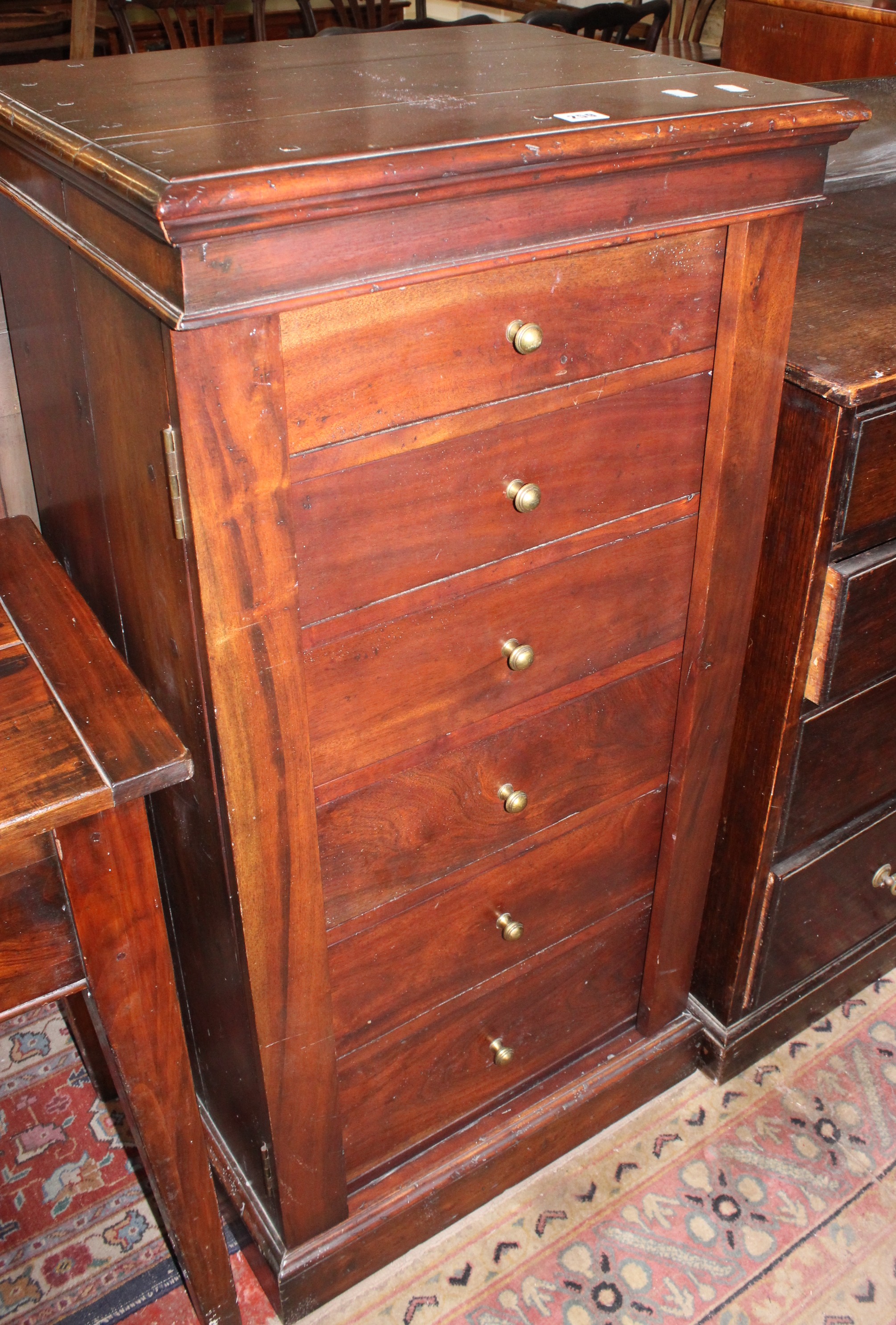 A cherrywood wellington chest 56cm wide