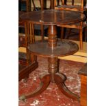 A 19th Century two tier mahogany dumb waiter 91cm high, 65cm diameter