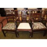 A set of four Edwardian chairs, two shield back chairs and a further group of four chairs and a