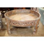 Two Indian hardwood circular tables 72cm diameter