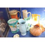 A Crown Ducal jug, a Sylvac vase and other 20th Century items