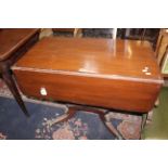 A George IV mahogany pembroke table on pedestal base 100cm wide