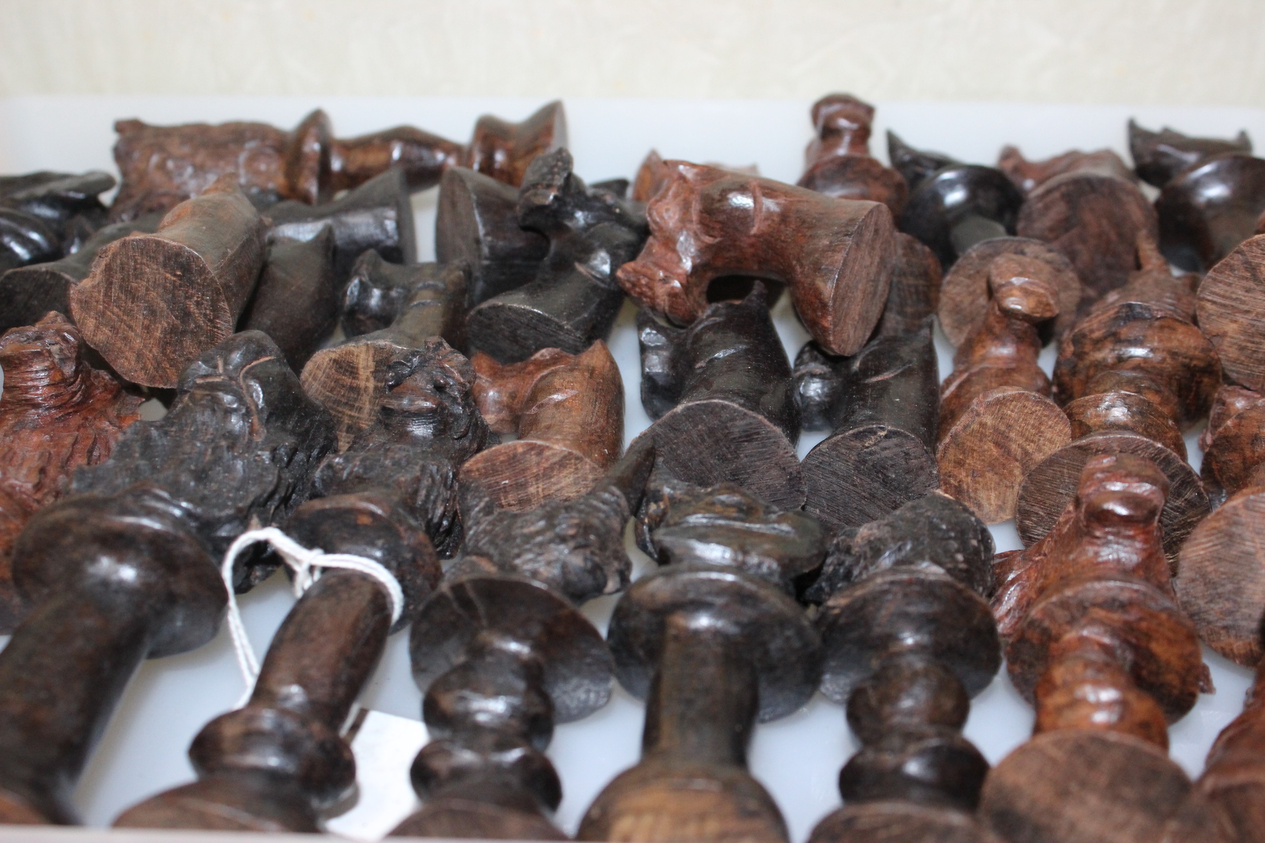 Two wooden chess sets (af)