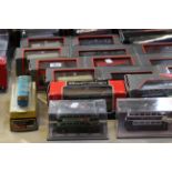 Die cast Buses and coaches 1.76 scale mainly exclusive First Editions all in their original boxes,