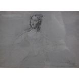 A pencil sketch Inscribed lower right 'Mrs Fanny Sheppard', 28cm x 38cm and a watercolour of Port