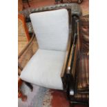 A beech frame Bergere armchair