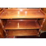 A Victorian mahogany three tier buffet 119cm wide