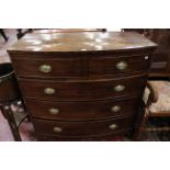 A George IV mahogany bowfront chest with two short and three long drawers