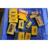 Dublo Dinky Toys, five boxed diecast cars, Singer Roadster, Commer van, Austin Taxi (2), a Massey-