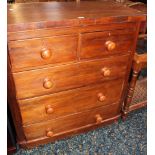 A 19th Century mahogany chest with two short and three long drawers 95cm wide