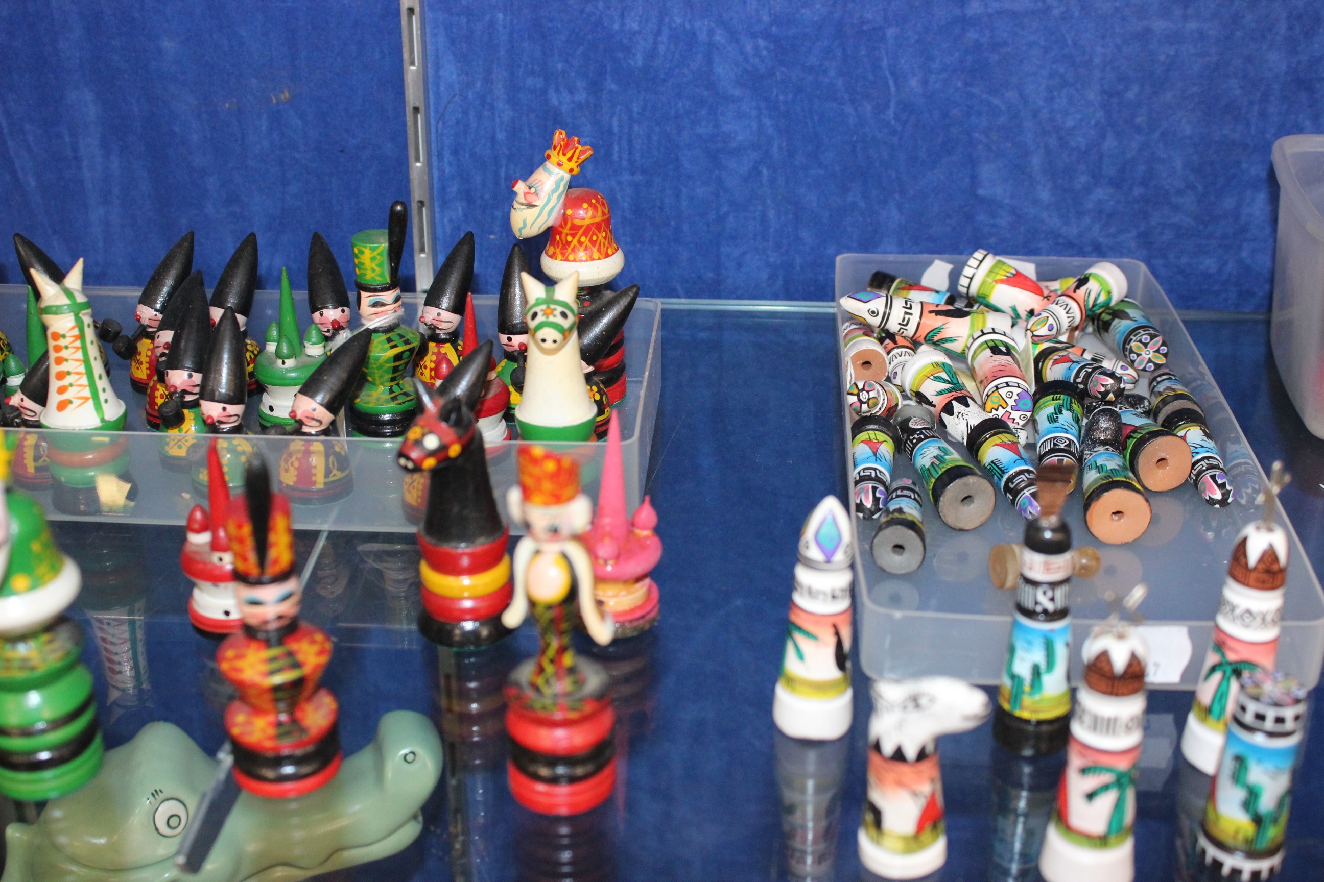 A quantity of pained chess sets and chess pieces - Image 2 of 2