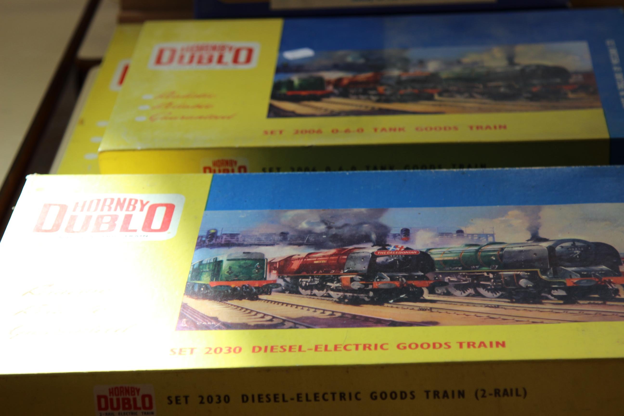 Hornby Dublo train sets (4). 2006 Tank goods train, 2024 Express Goods Train, 2030 Diesel-Electric