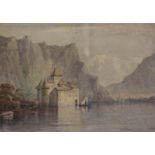 Henry William Burgess (c.1792-1844) 'Le Chateu de Chillion'WatercolourUnsigned labelled to