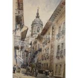 Arthur C Fare R.W.A Calle Mayor, Fuenterrabia, Spain Watercolour Signed38cm x 27cm