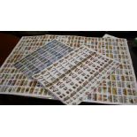 Cigarette Cards: A 117.5cm x 83.5cm sheet of uncut Will's Cigarette Cards Gardening Hints another