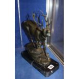 Modern bronze model of a stag, 30cm high approx.