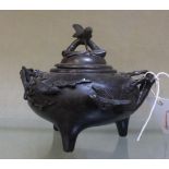 A Japanese bronze incense burner, 13cm high approx.