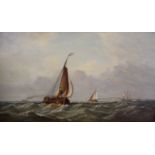 E.. Cole (late 19th/ early 20th Century)Ships of the coastOil canvasSigned 28cm x 49cm