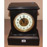 A French black slate mantel clock, 32.5cm high