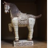 A Chinese bone model of a horse in Tang style, 41cm high