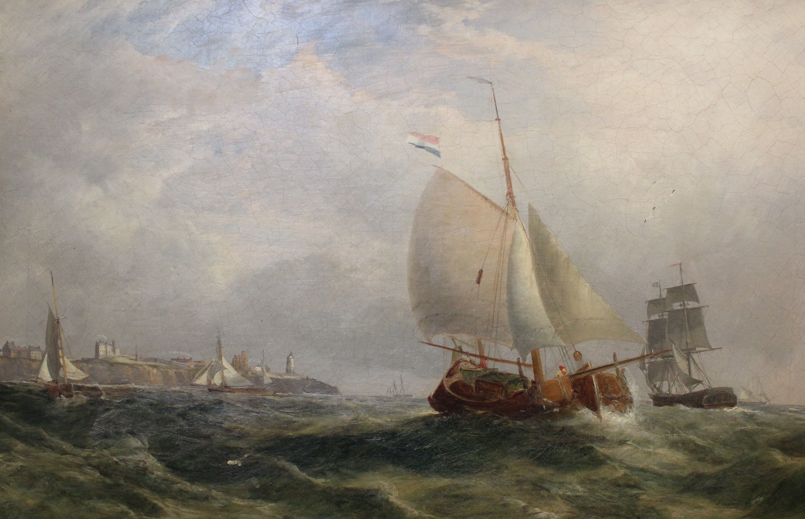 Robert F. Watson (fl. 1844- 1866)'Dutch Koop Ship entering Shields Harbour'Oil on