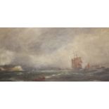 English School (Early 20th Century)Ships of coastOil on canvasSigned lower right J. Noblet () and