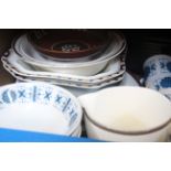 A quantity of studio pottery and assorted glassware (qty)