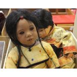 Two Oriental dolls possibly Annette Himstedt and two baby dolls (4)