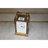 A Gerrard & Co. brass carriage clock