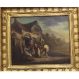 Dutch school (Early 19th Century)Figures by a tavernOil on canvasUnsigned43cm x 52cm