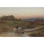 Thomas J. Watson (1847-1912)Shepherd and his flockWatercolourSigned lower right24.5 x 35 cmThomas J.