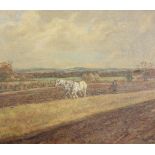 John G. King (20th Century)'The Grey Team' Ploughing sceneOil on boardSigned and dated lower