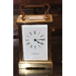 A Gerrard & Co. brass carriage clock