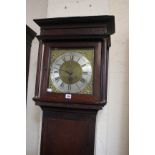 A 19th Century oak longcase clock with a brass dial and thirty hour movement 'Henry Deeme,