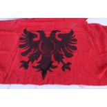 [Militaria] A Second World War Albanian Anti- Fascist Liberation Flag 1944 of red silk