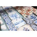 Assorted Delft and other tiles