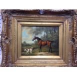 Follower of George StubbsHorse with SpanielOil on boardUnsigned19cm x 24cm