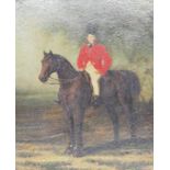 20th CenturyPortrait of gentleman on his hunterOil on boardUnsigned24cm x 19cm