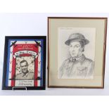 [Militaria] A Second World War Pencil Study of ‘Leslie Dennis’ of the Civil Defence Dated 1942